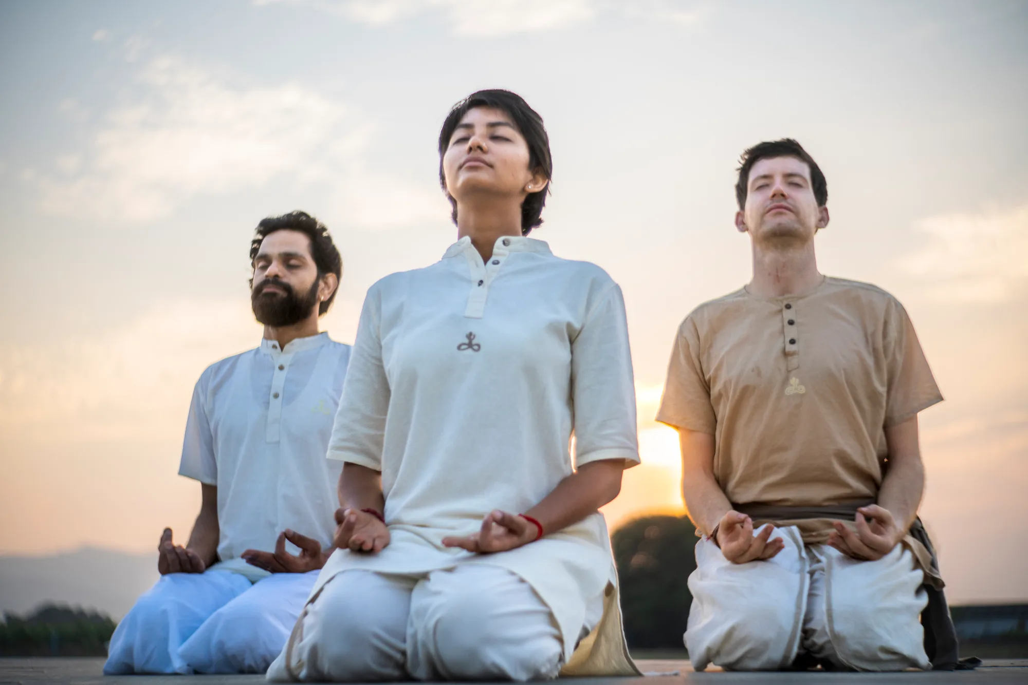 The Bhastrika Kriya breathing practice at Trikonam.