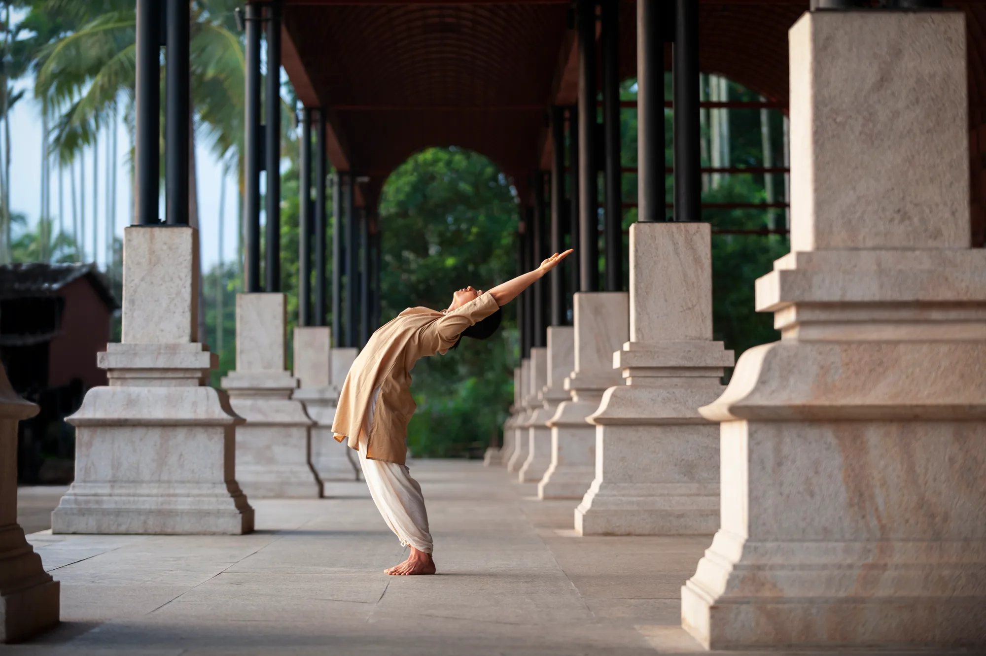 The Surya Kriya practice at Trikonam.