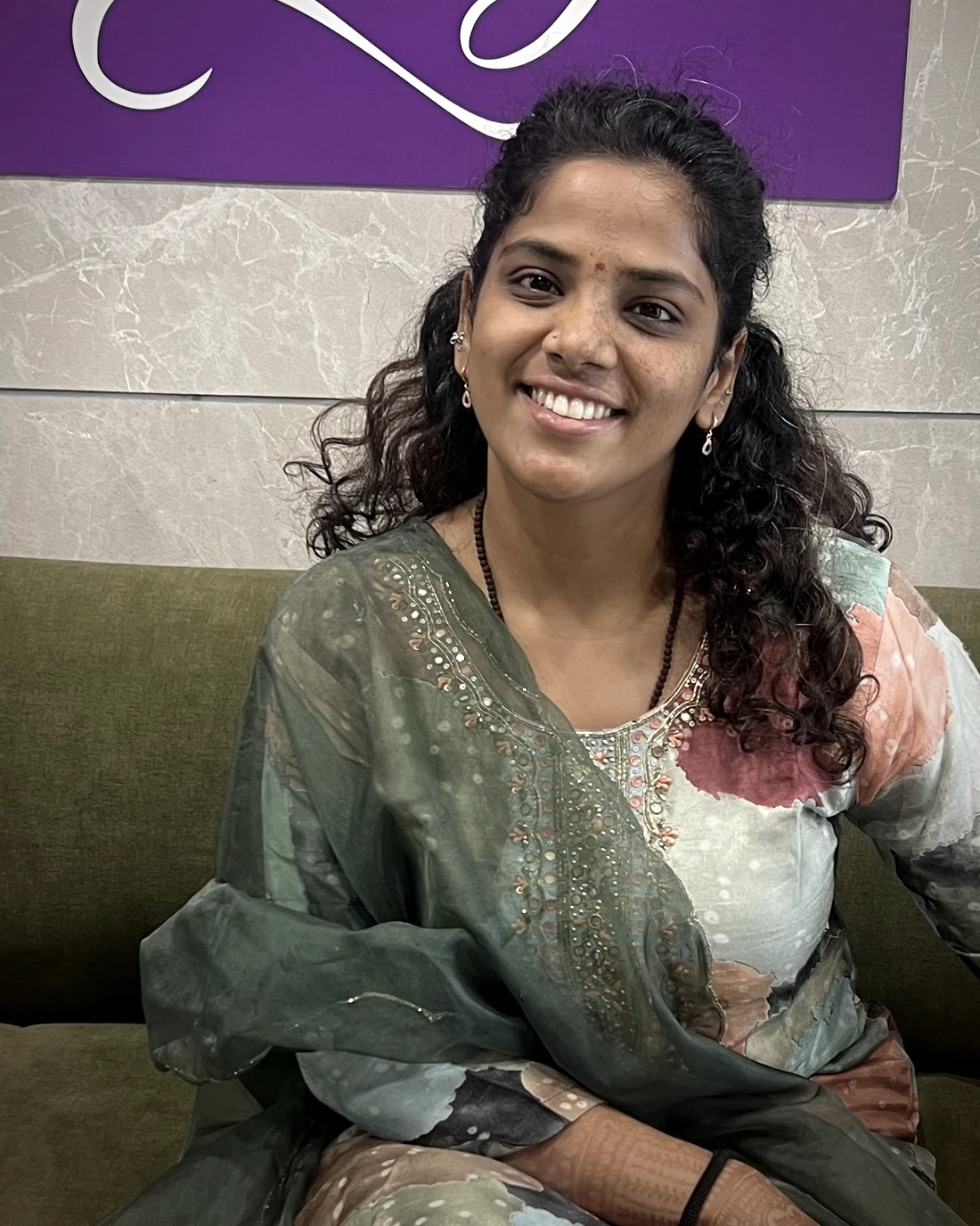 Portrait of Kakustam Hari Chandana, Classical Hatha Yoga teacher at Trikonam.